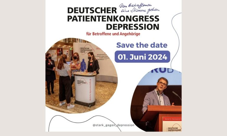 Save the date! Deutscher Patientenkongress Depression am 01. Juni 2024 in Frankfurt