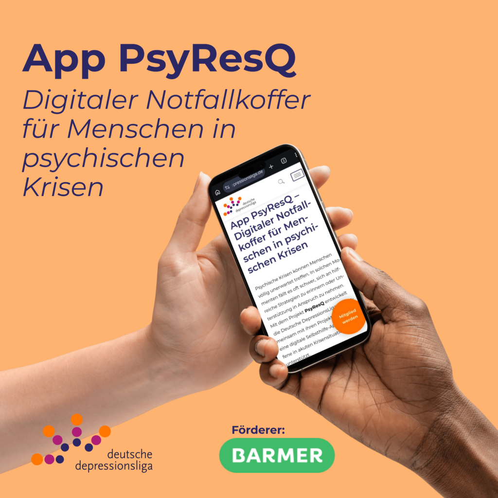 App PsyResQ – Digitaler Notfallkoffer für Menschen in psychischen Krisen App PsyResQ 1